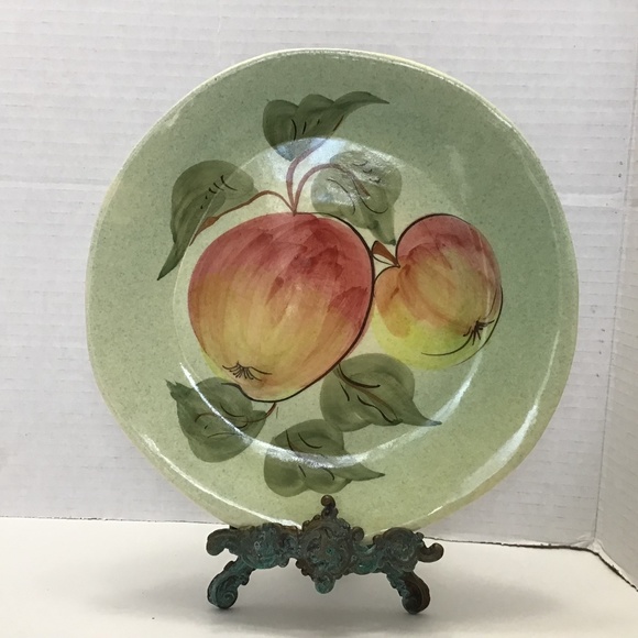 Vintage Hand-Painted Apple Plate Italian Ceramics  Made in Italy - Picture 1 of 5